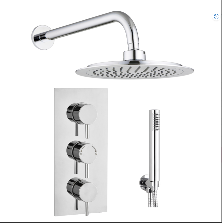 Echi Round Concealed Twin Wall Kit Chrome