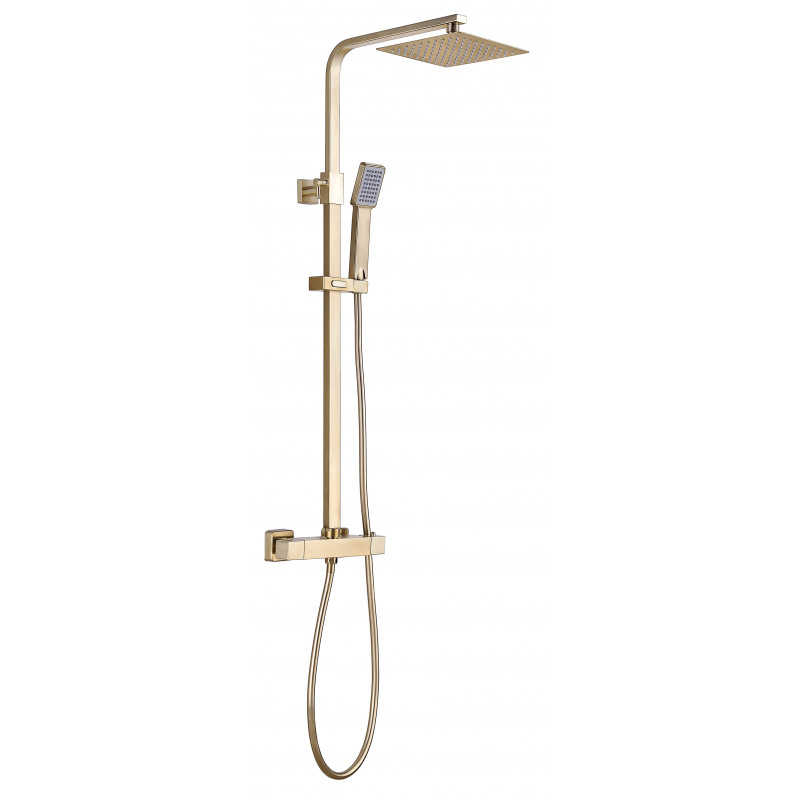 Bruma Exposed Square Shower Kit Brushed Brass