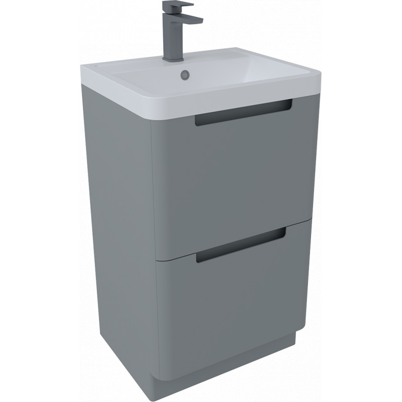 Bisbiglio Vanity & Basin Floor Standing Unit 500mm Light Grey