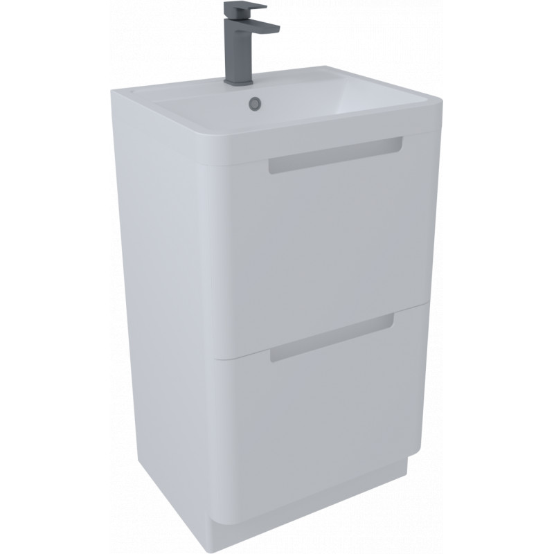 Bisbiglio Vanity & Basin Floor Standing Unit 500mm White Gloss