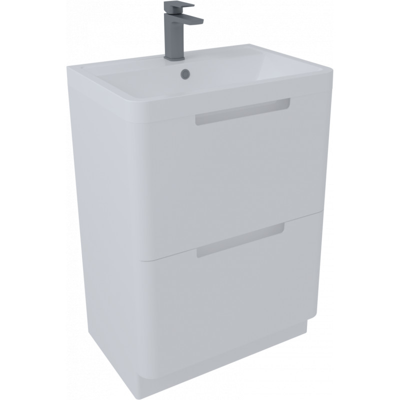 Bisbiglio Vanity & Basin Floor Standing Unit 600mm White Gloss