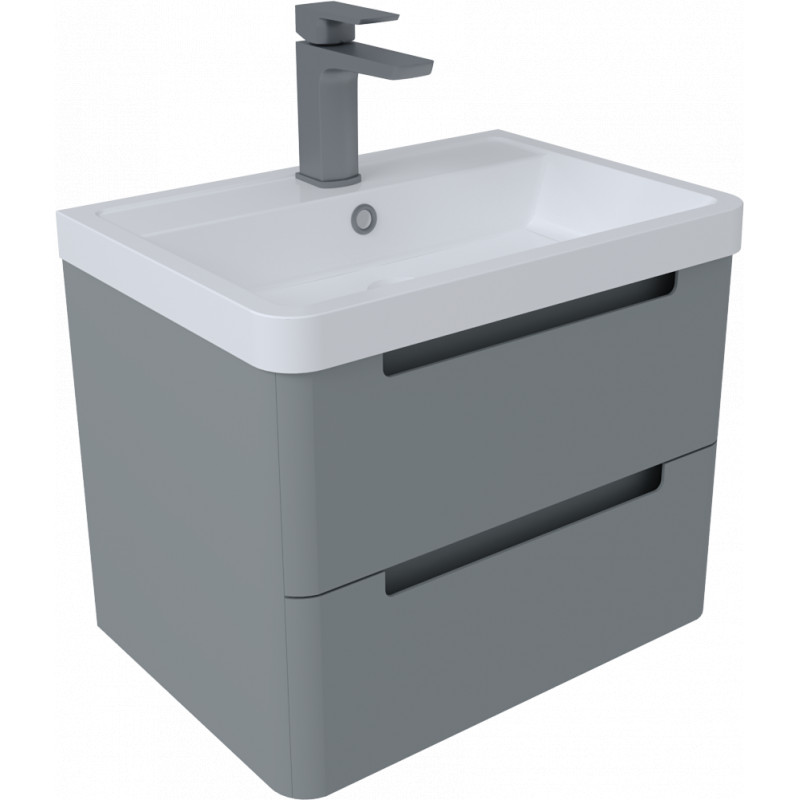 Bisbiglio Vanity & Basin Wall Hung Unit 500mm Light Grey