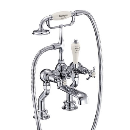 Anglesey Regent Bath Shower Mixer Deck Mounted Full turn with Medici accent