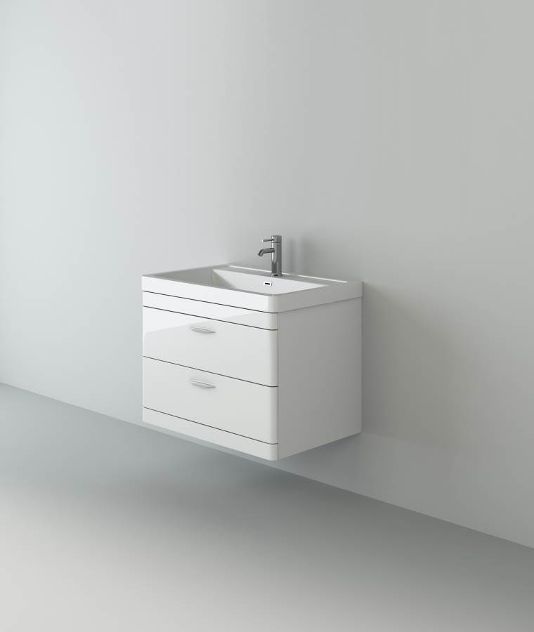 Apollo 800 Wall Hung Unit and Polymarble Basin White
