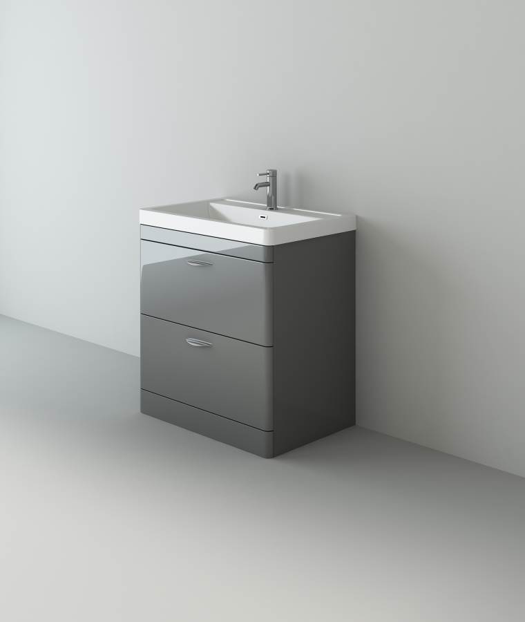 Apollo 700 FS Unit and Polymarble Basin Grey Gloss