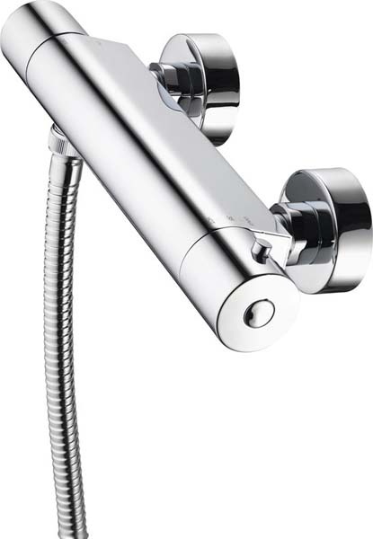 Aqualisa - Cool touch round bar valve (inc fixing kit) LP/HP - Chrome