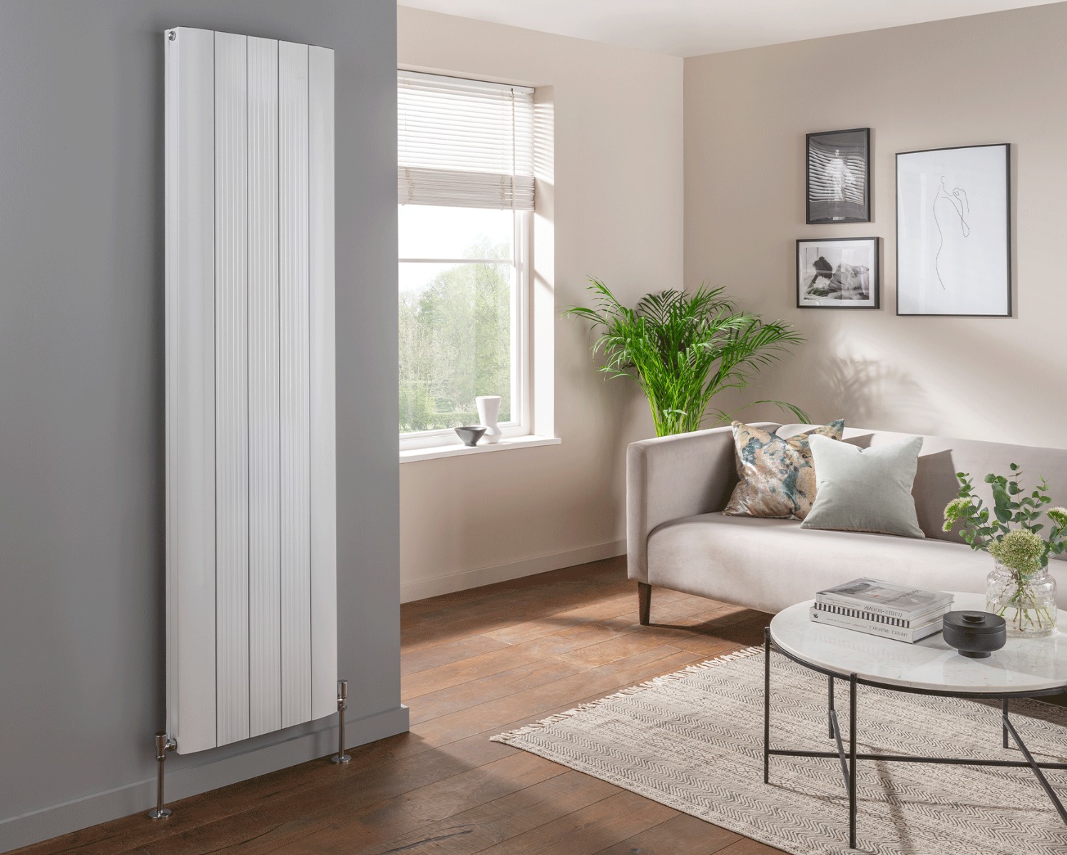 Designer Radiators Astute Vertical Double Heating Only - Anthracite 1800x278