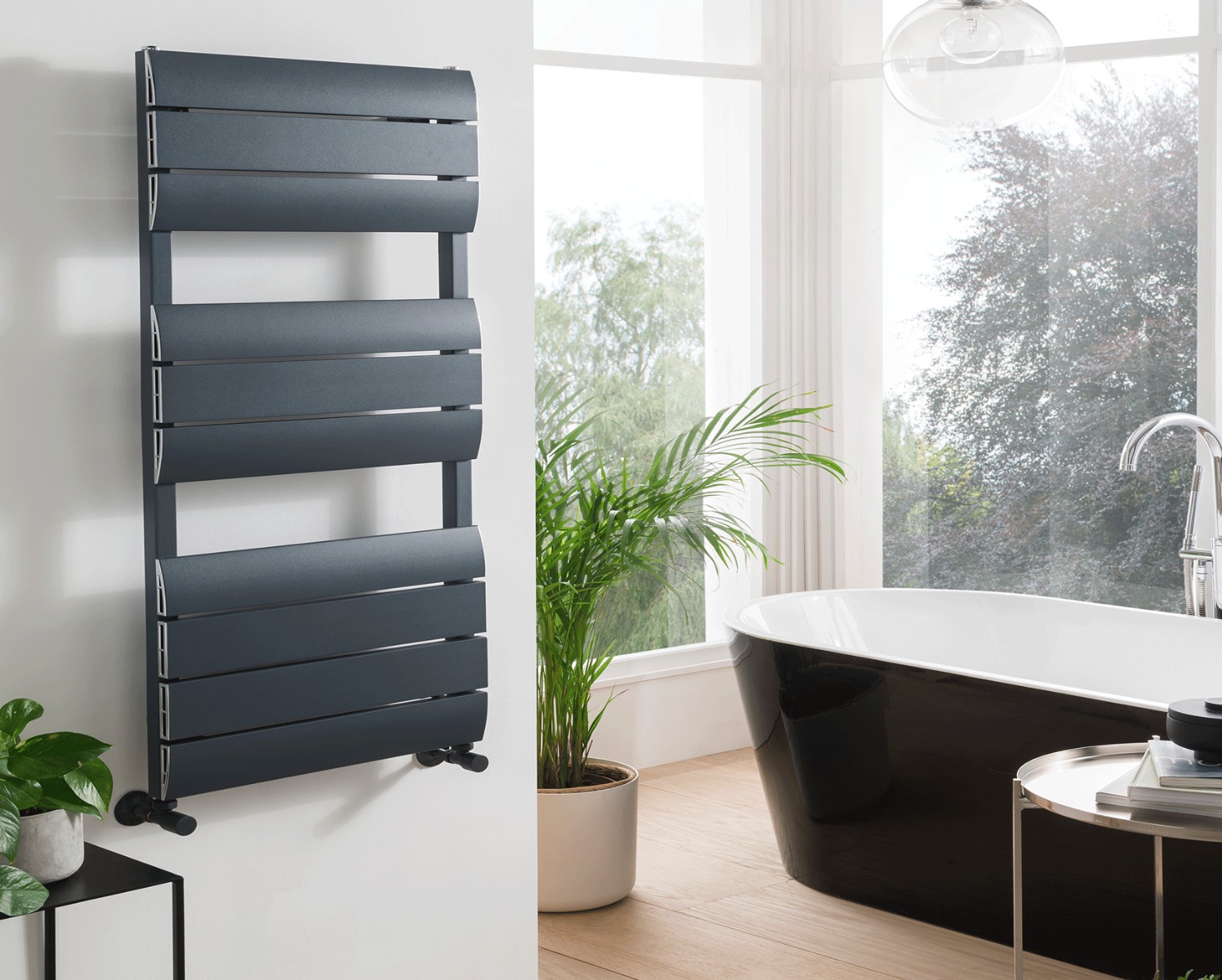 Contemporary Astute Towel Rail Heating-White 1200x500