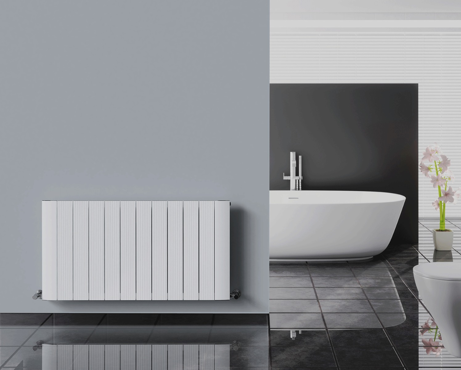 Designer Radiators Astute Horizontal Single Heating Only - White 600x565