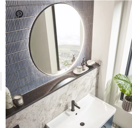 AURORA BLACK FRAME ILLUMINATED MIRROR Ø800