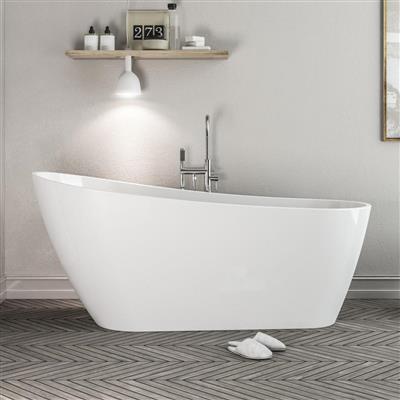 Wickham 1525 Slipper White Freestanding bath inc waste