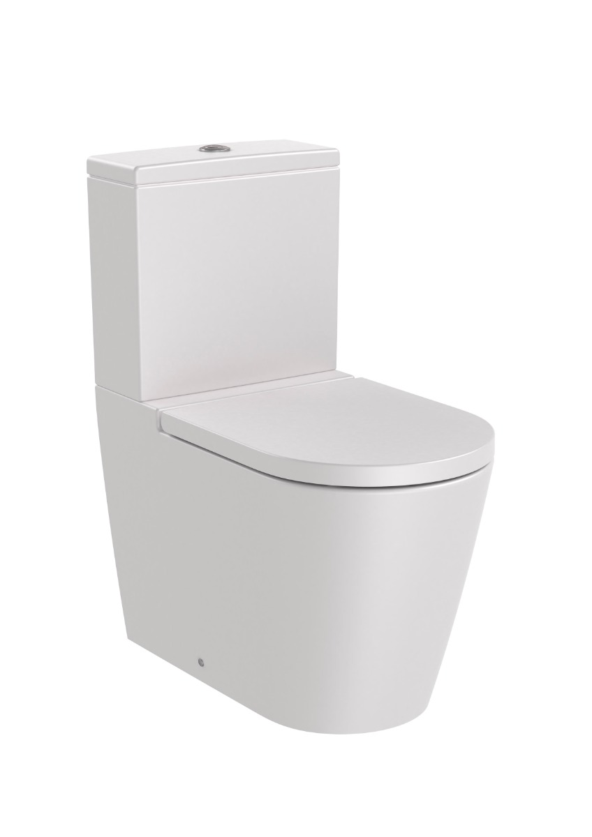 A342526630 ROUND - Back to wall vitreous china close-coupled Rimless WC with dual outlet