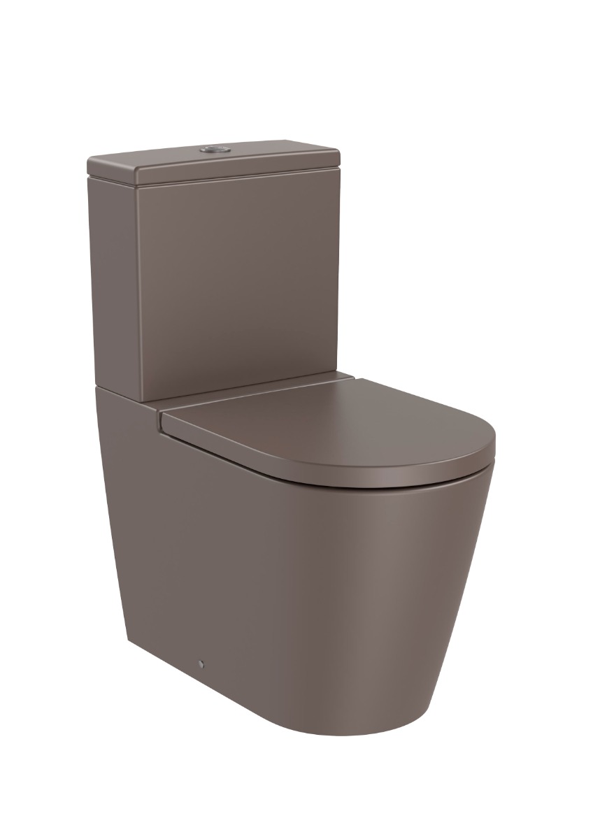 A342526660 ROUND - Back to wall vitreous china close-coupled Rimless WC with dual outlet