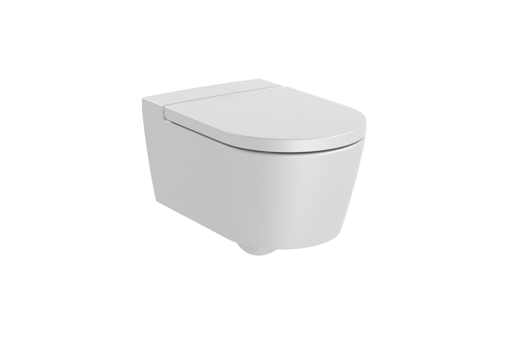 ROUND - Vitreous china Rimless wall-hung WC with horizontal outlet PEARL