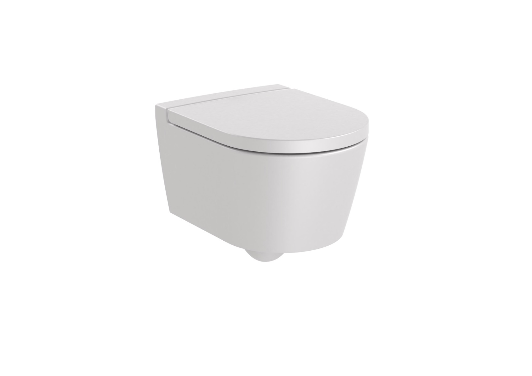 ROUND - Compact vitreous china Rimless wall-hung WC with horizontal outlet PEARL