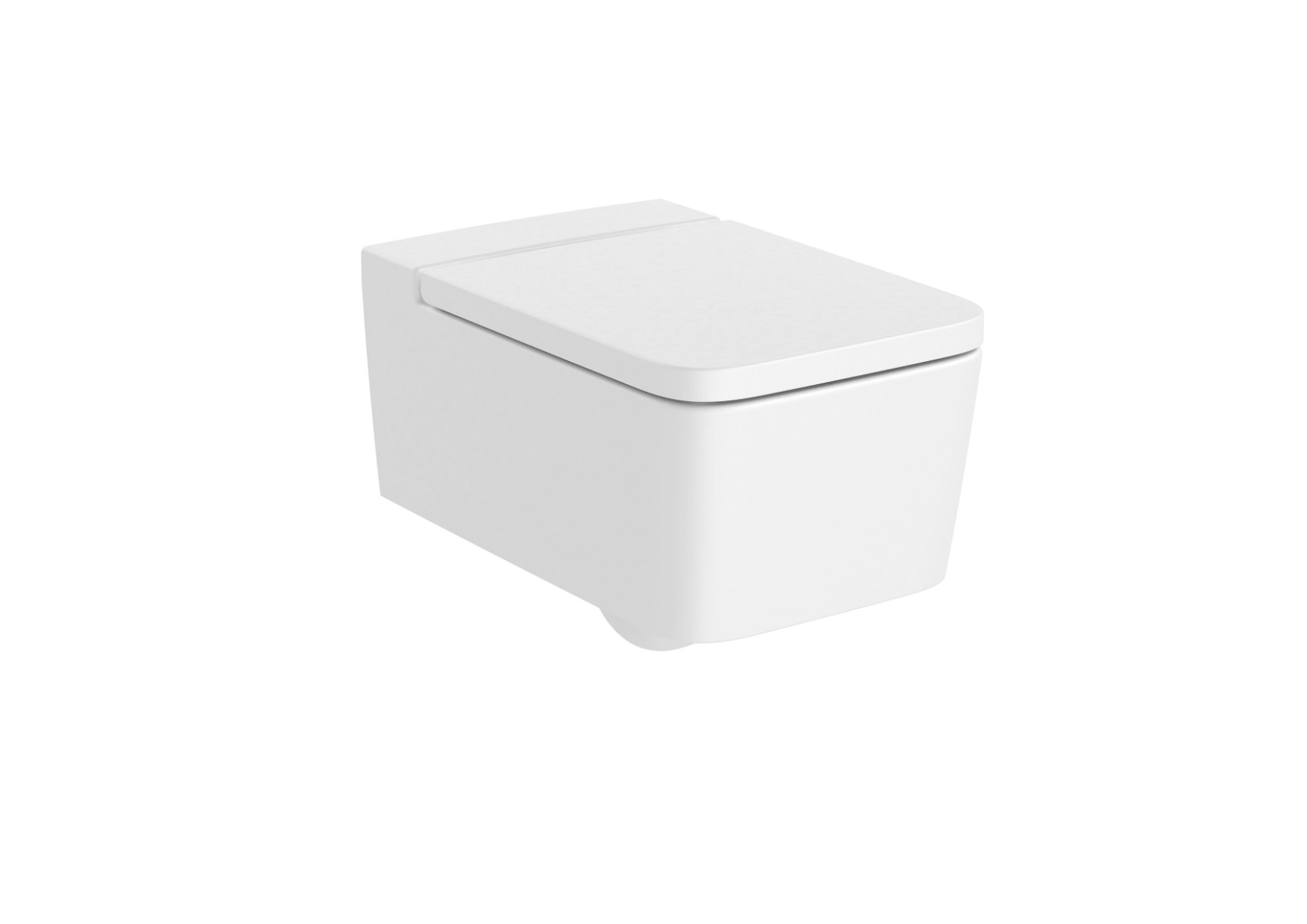 SQUARE - Vitreous china Rimless wall-hung WC with horizontal outlet MATT WHITE