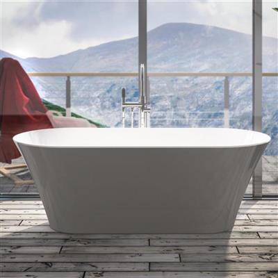 Charlton 1650 x 740 x 565mm Freestanding Bath inc Waste - Grey