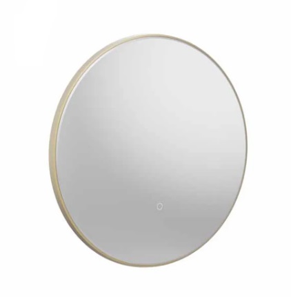 Oxygen 600 Round Bathroom Mirror - Brass