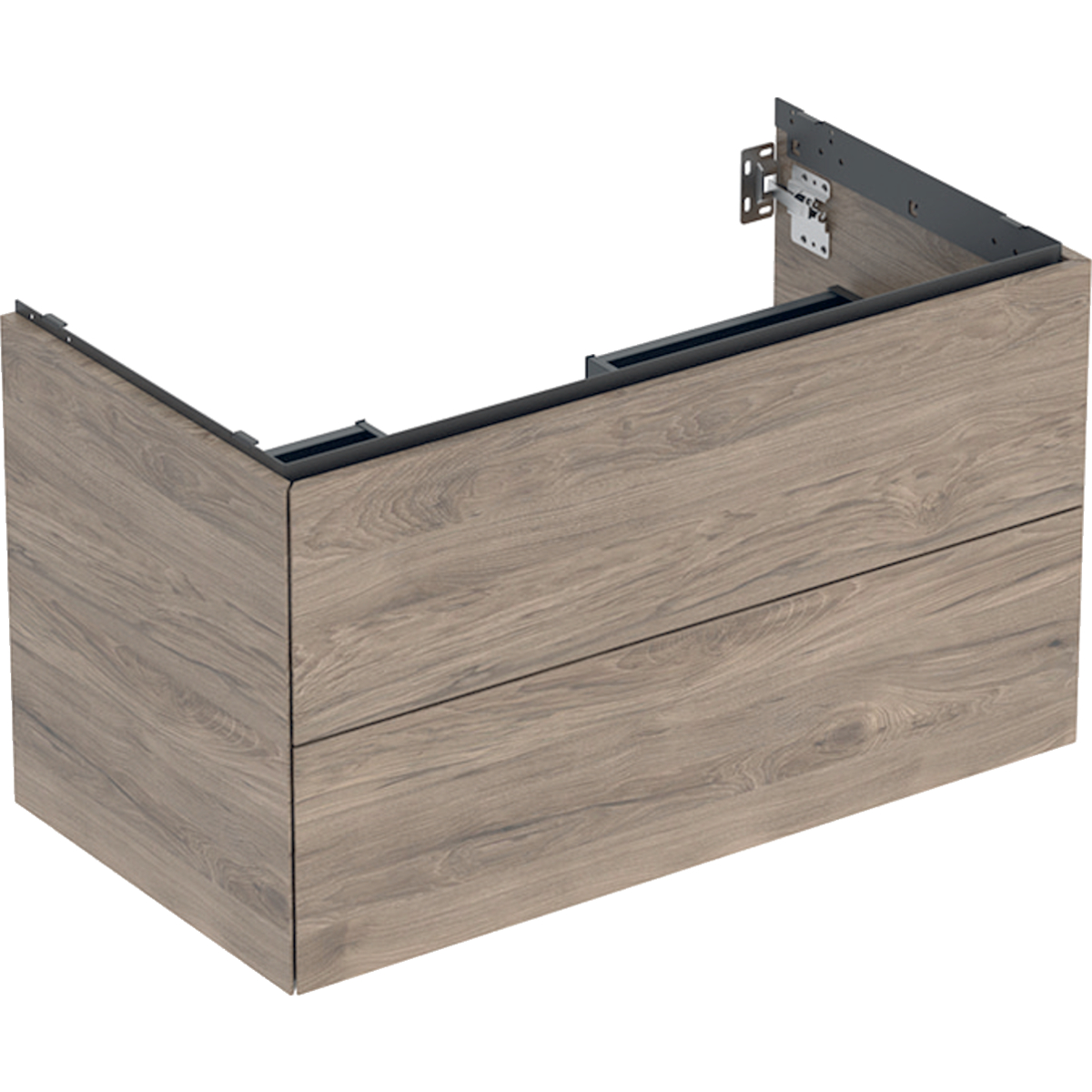 Geberit One 900mm 2 Drawer Washbasin Unit - Hickory