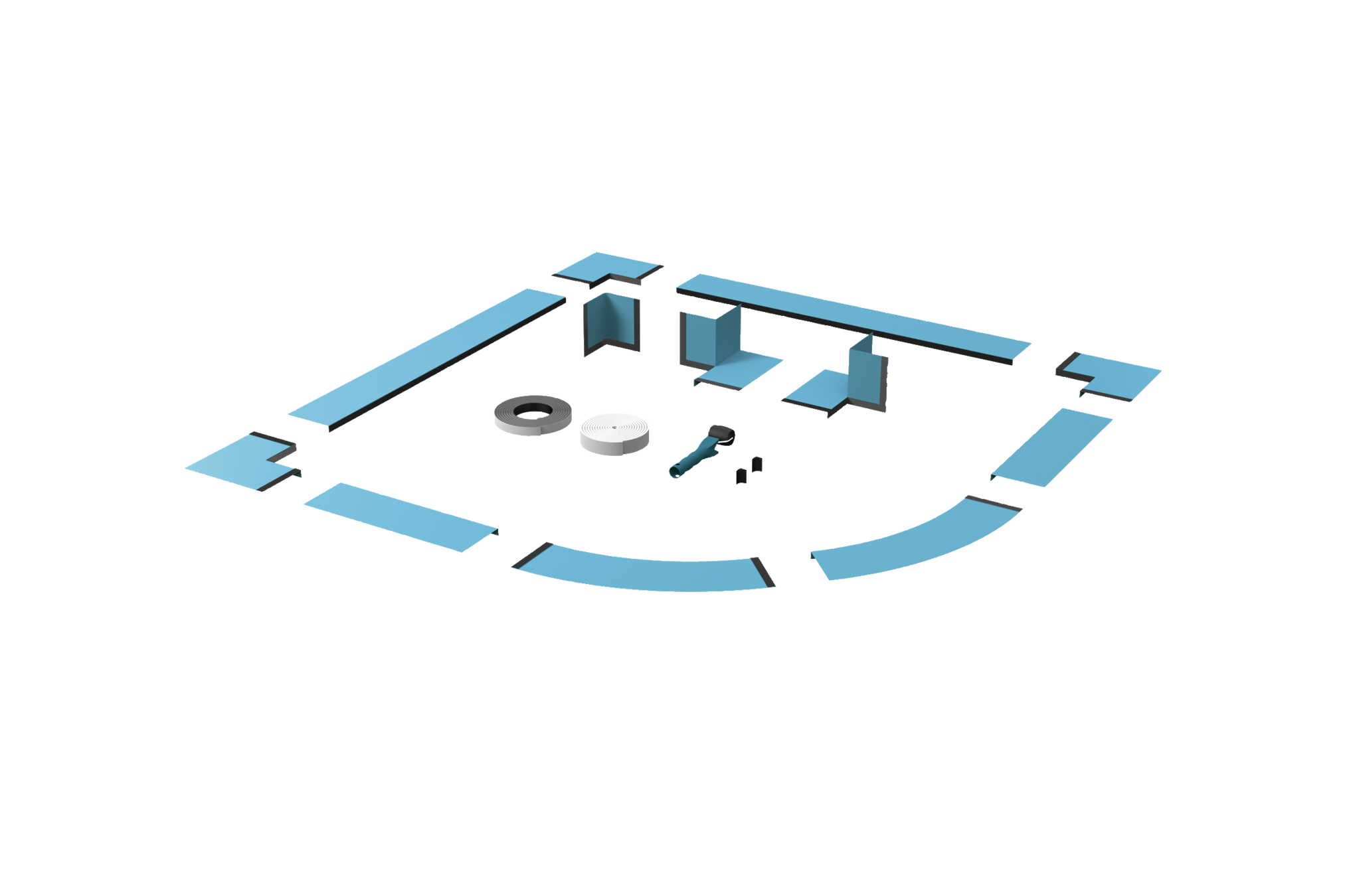 Sealing System for Corner shower trays