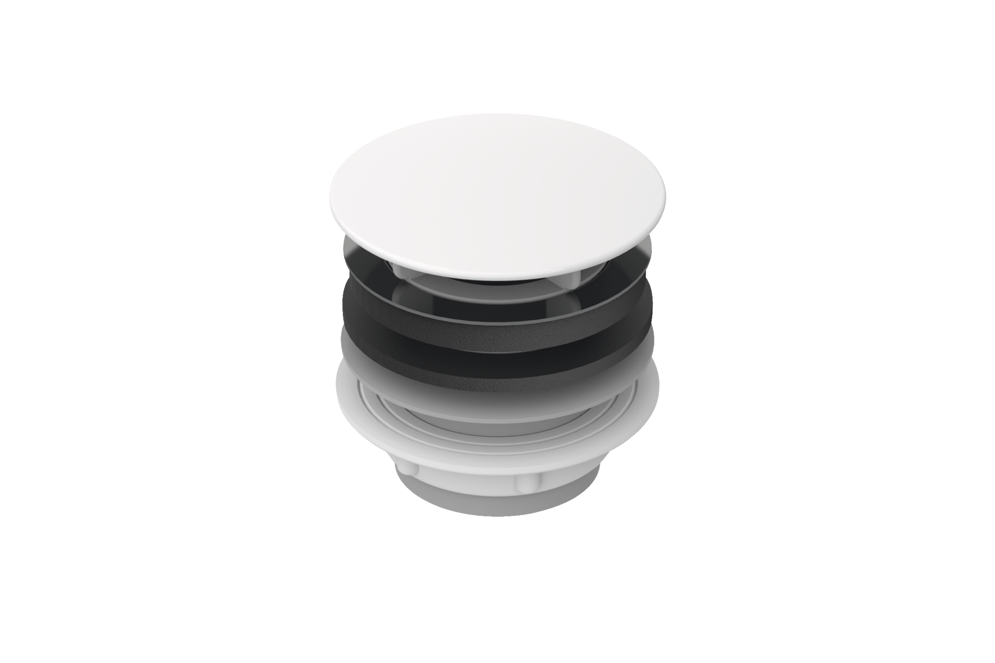 Unslotted waste 1¼ ", enamelled, White