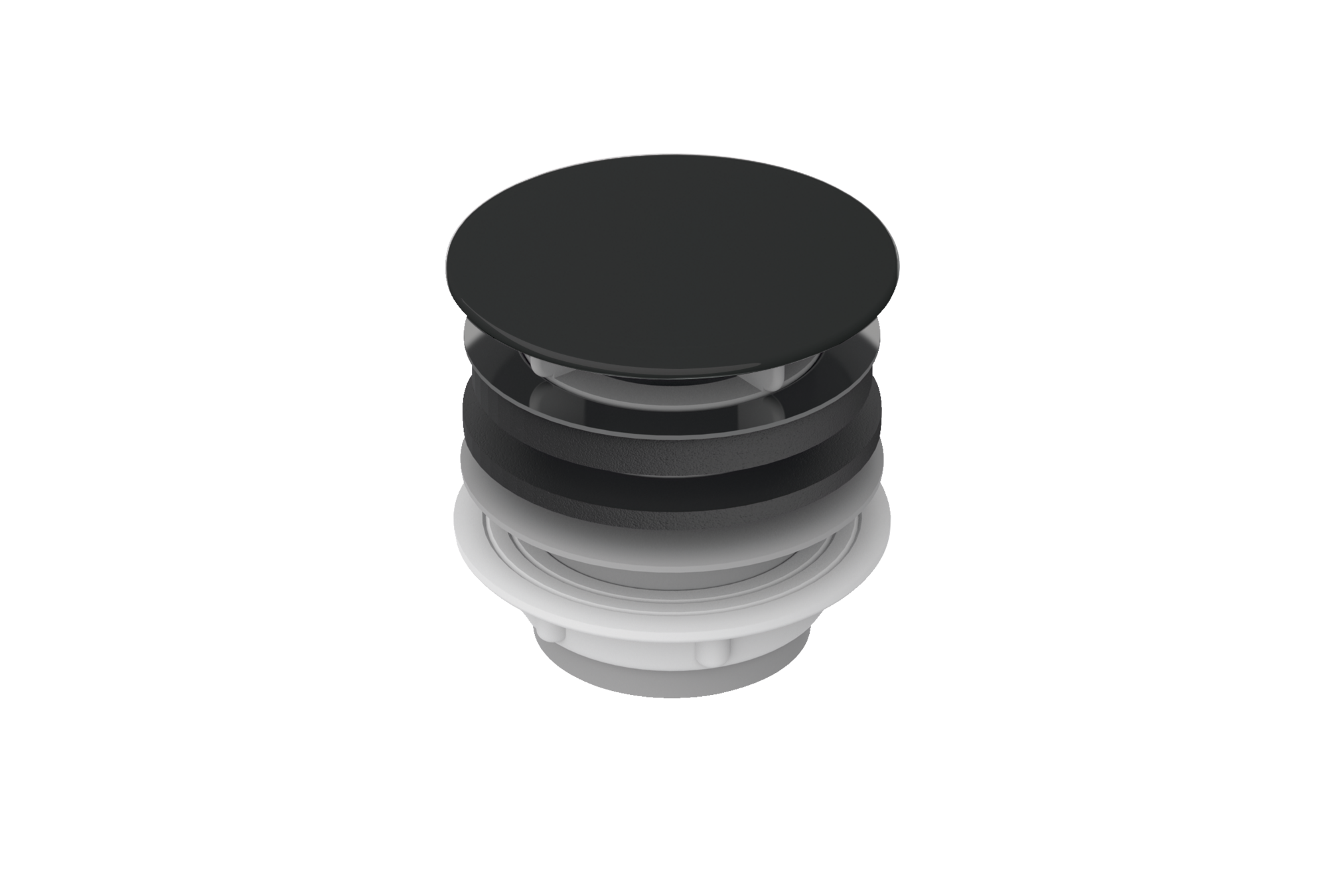 Unslotted waste 1¼ ", enamelled, Black