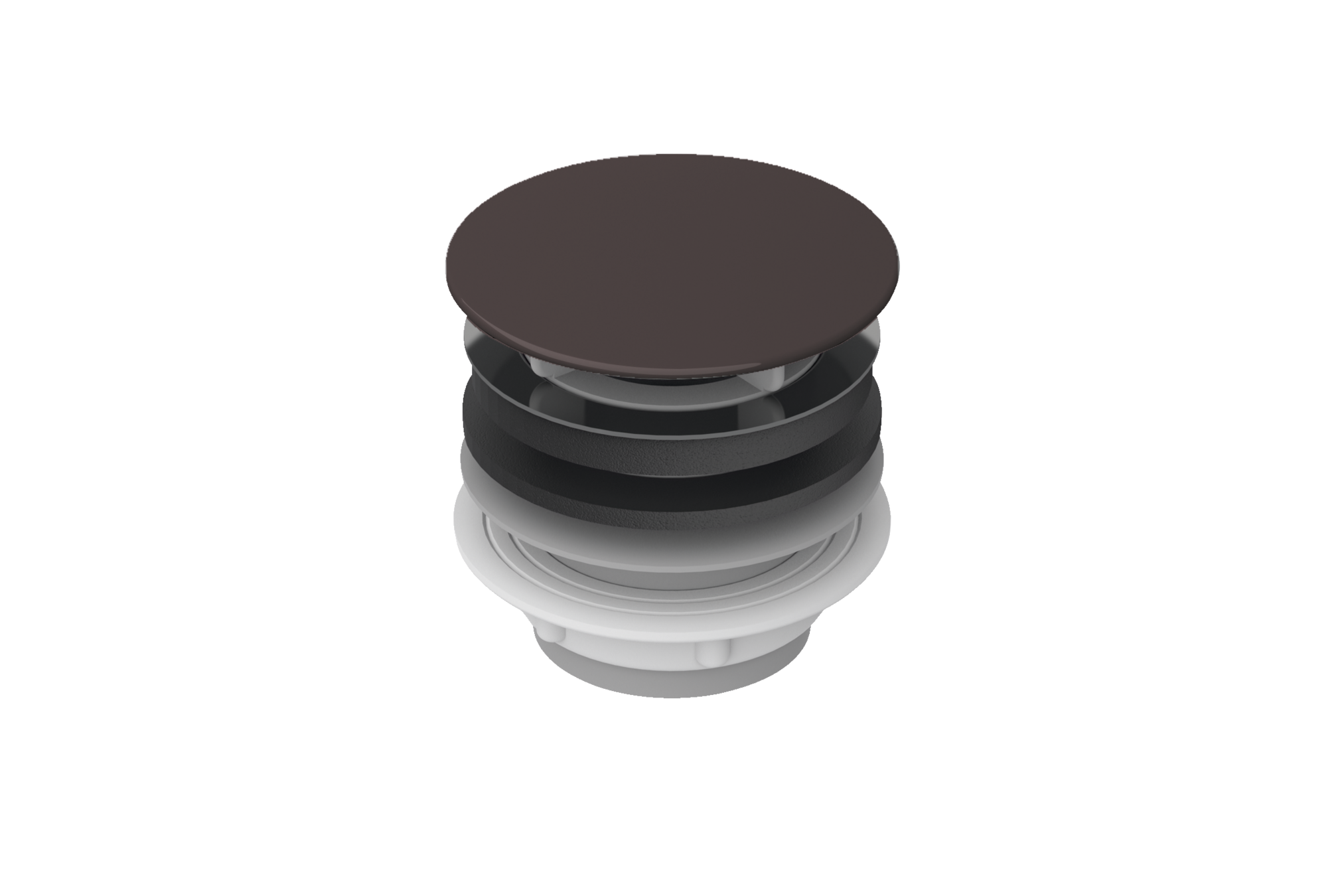 Unslotted waste 1¼ ", enamelled, Smoke