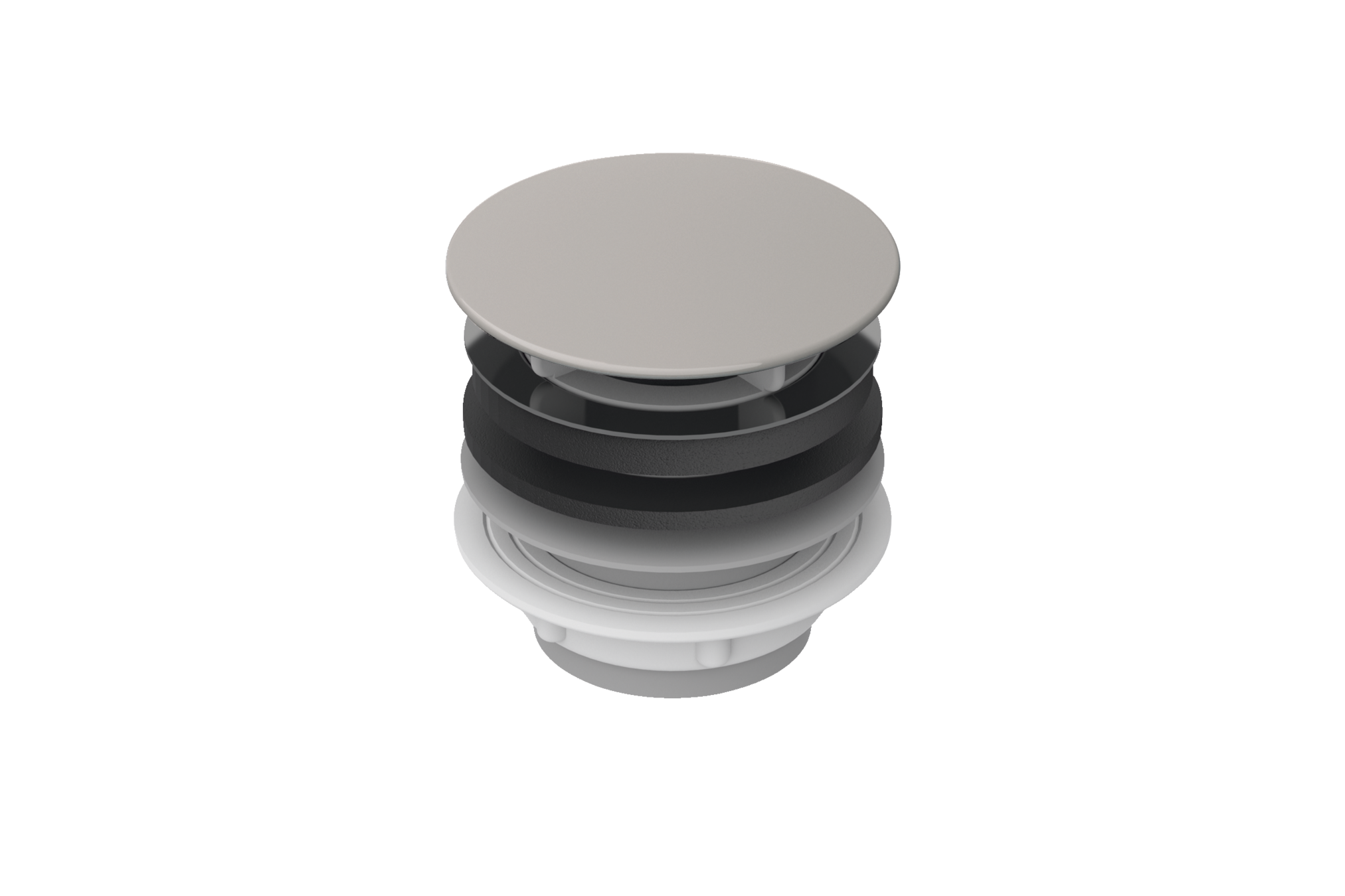 Unslotted waste 1¼ ", enamelled, Silver