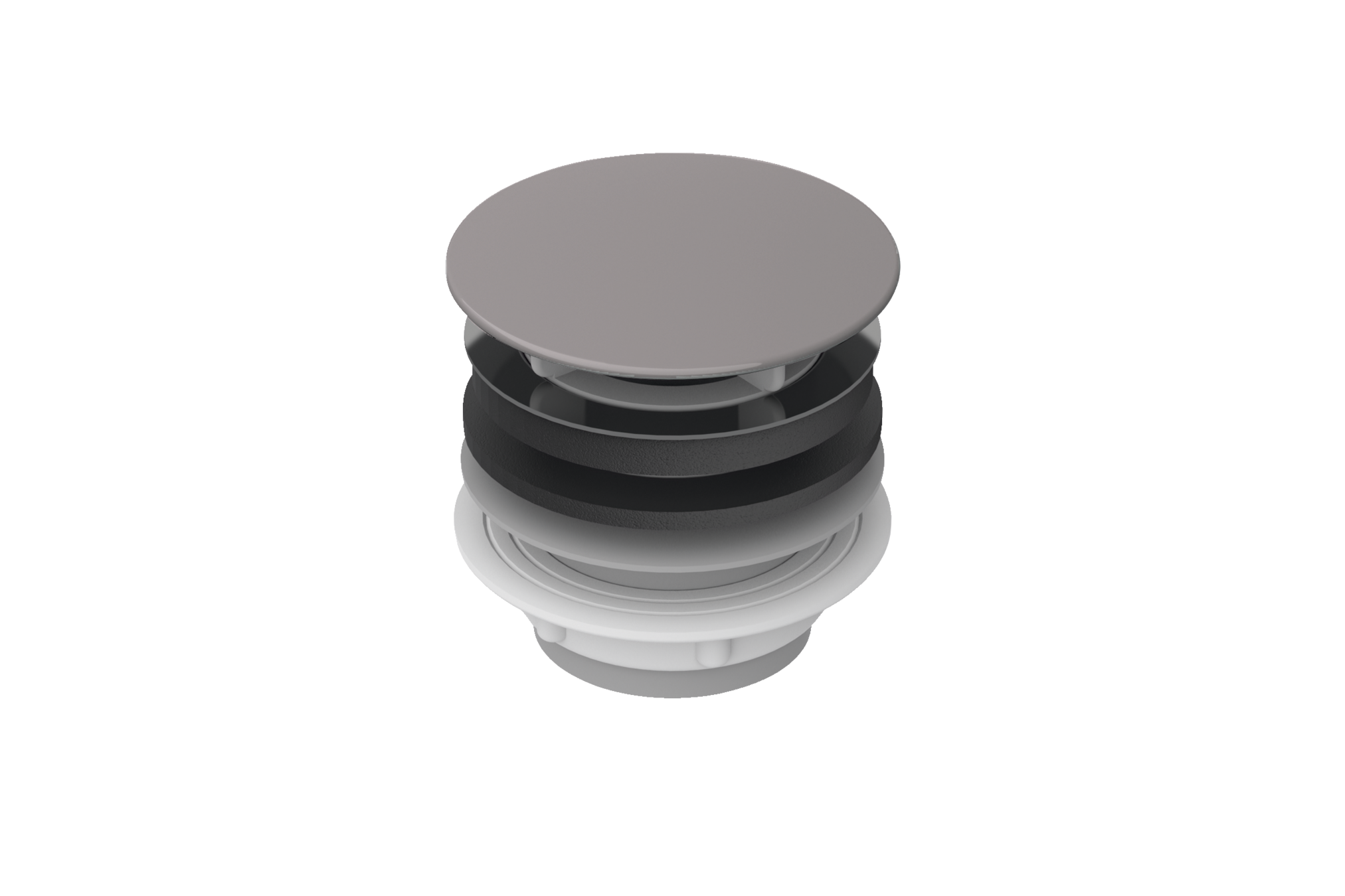 Unslotted waste 1¼ ", enamelled, Quartz