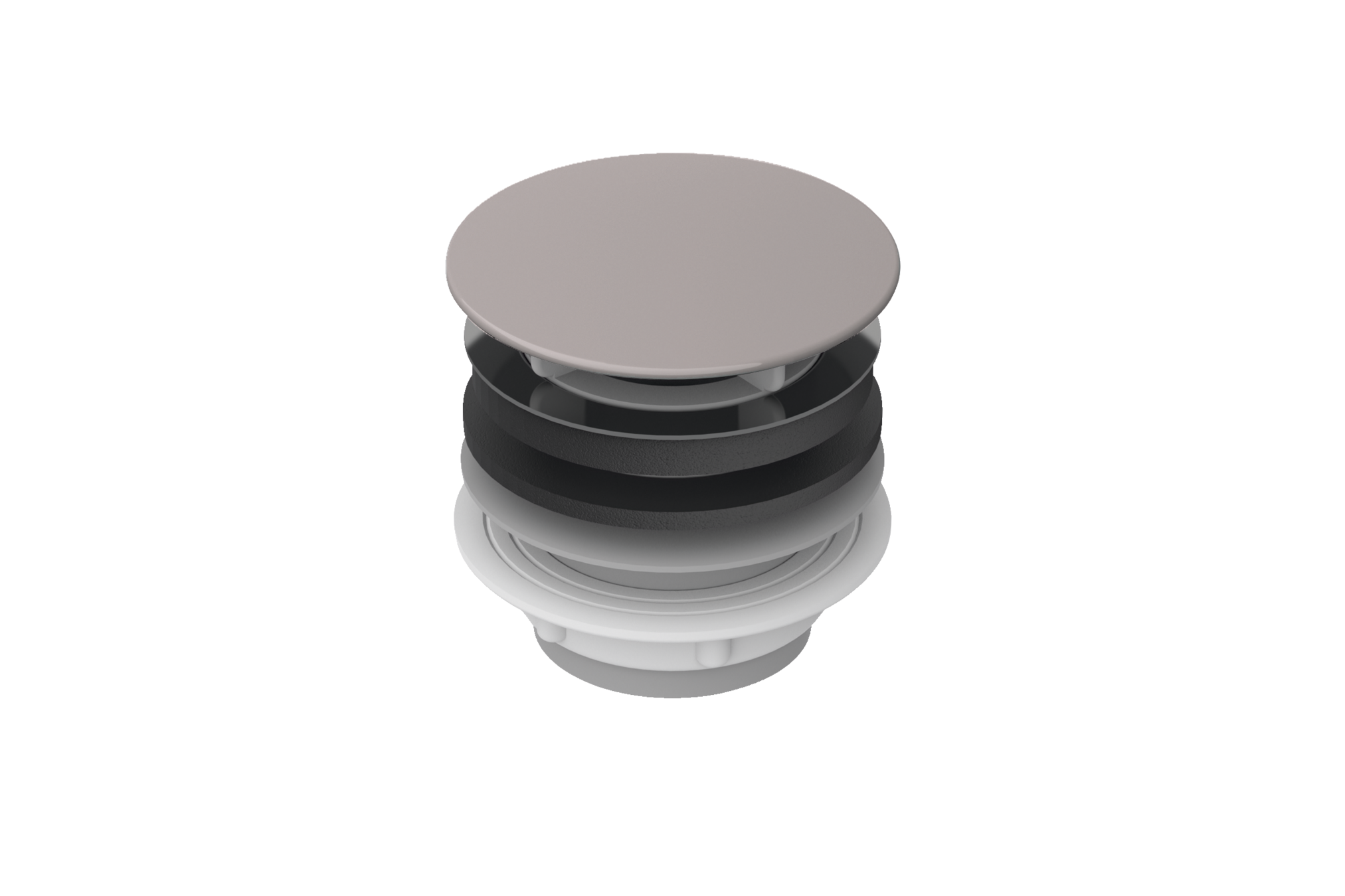 Unslotted waste 1¼ ", enamelled, Dust