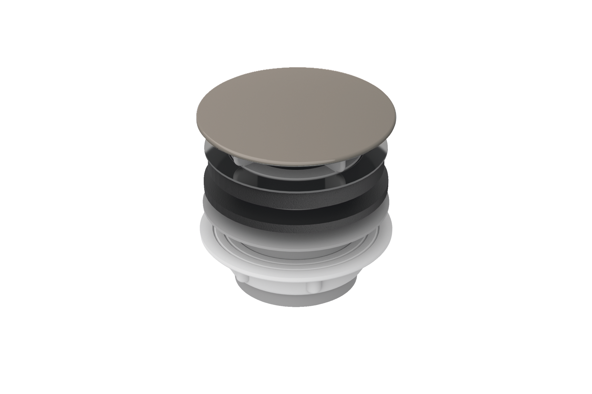 Unslotted waste 1¼ ", enamelled, Cashmere