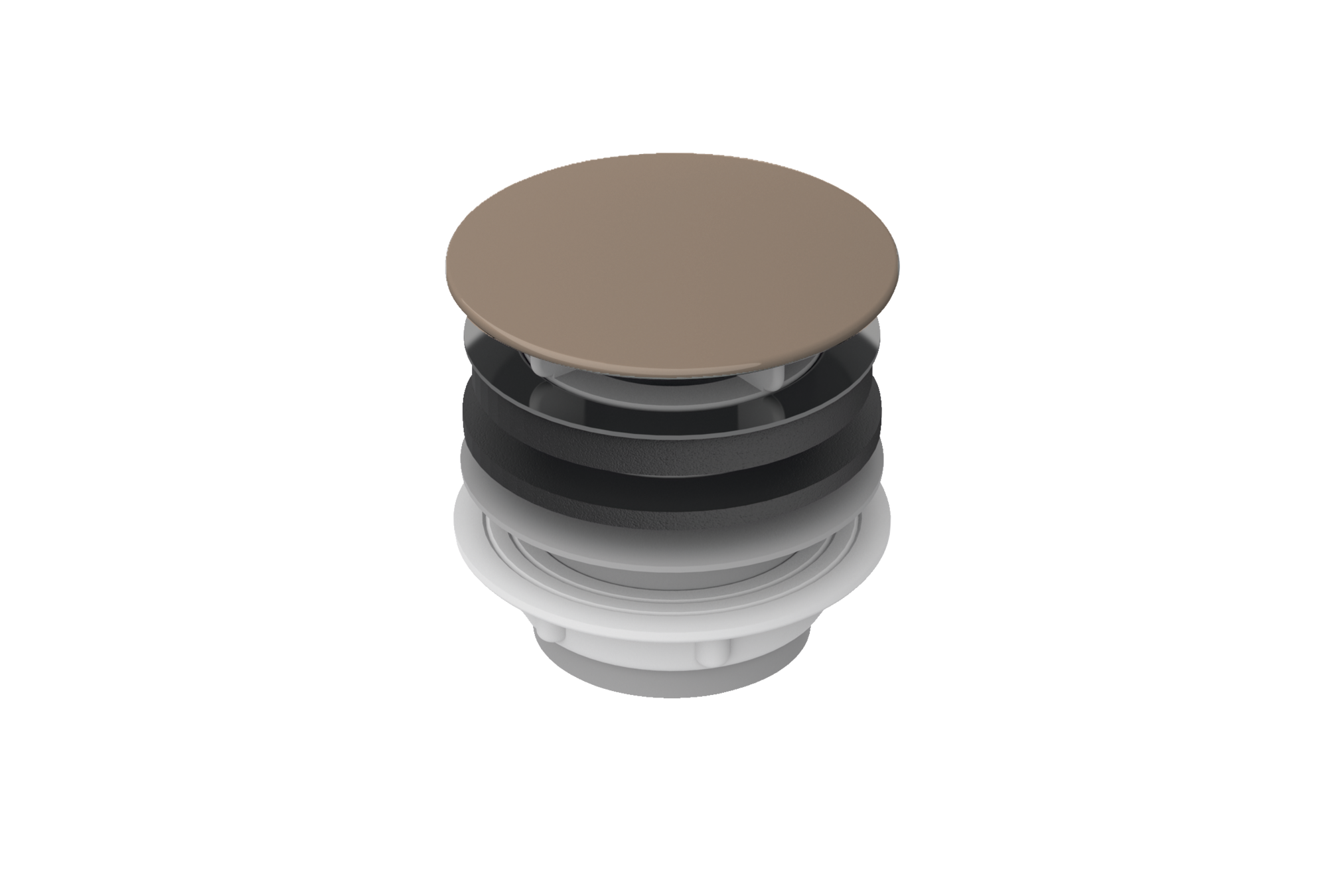 Unslotted waste 1¼ ", enamelled, Greige
