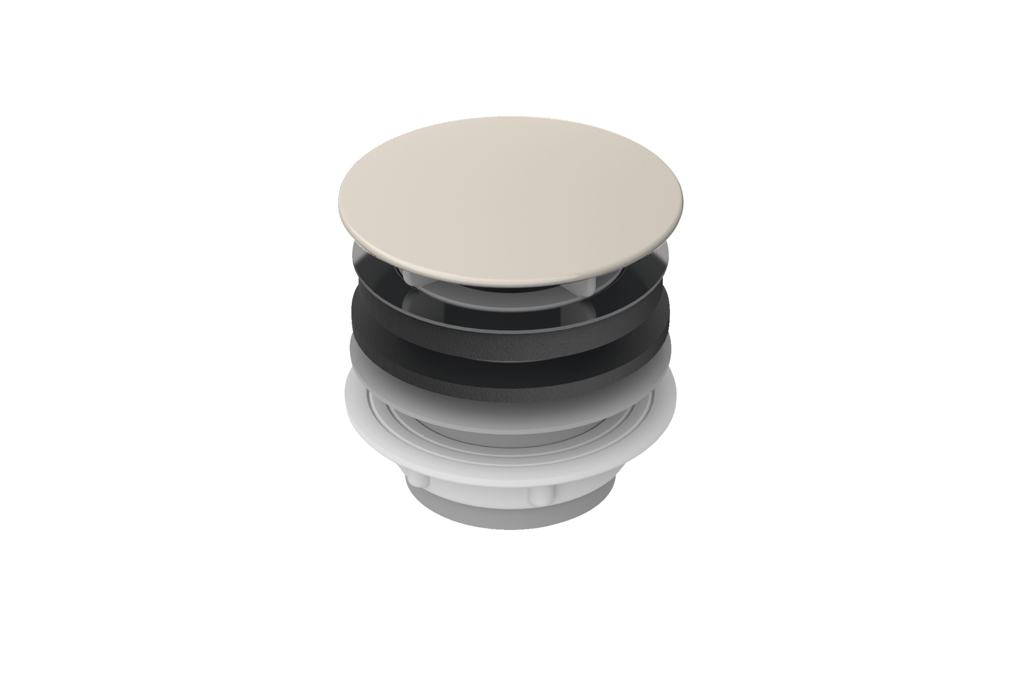 Unslotted waste 1¼ ", enamelled, Cream