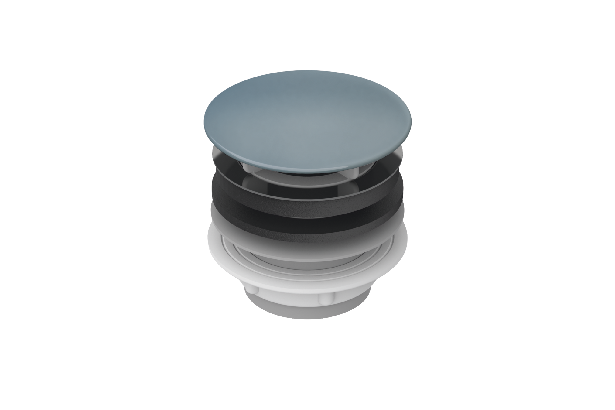 Unslotted waste 1¼ ", enamelled, Blue Satin