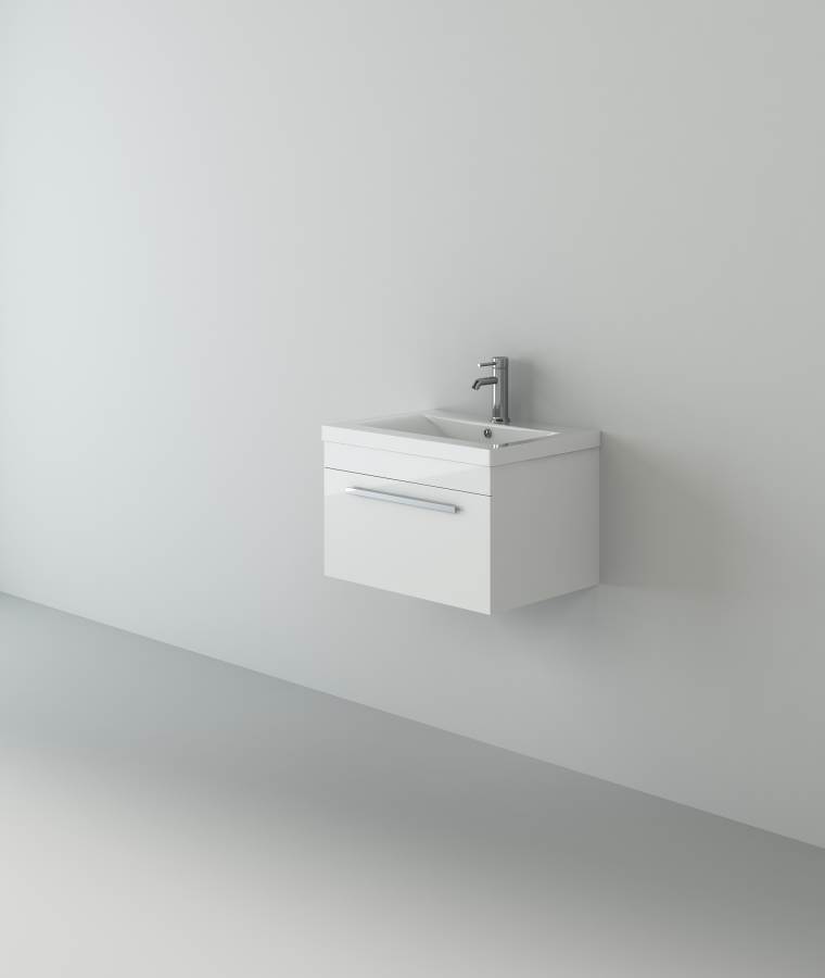 Venus 600 White WH unit and Mid-Edge basin