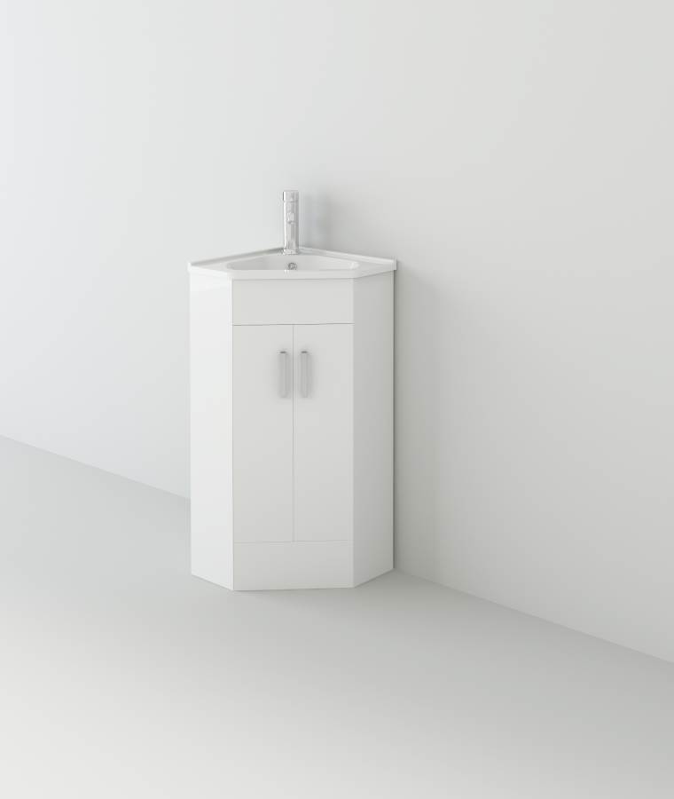KronaCorner 400 Unit and basin – White