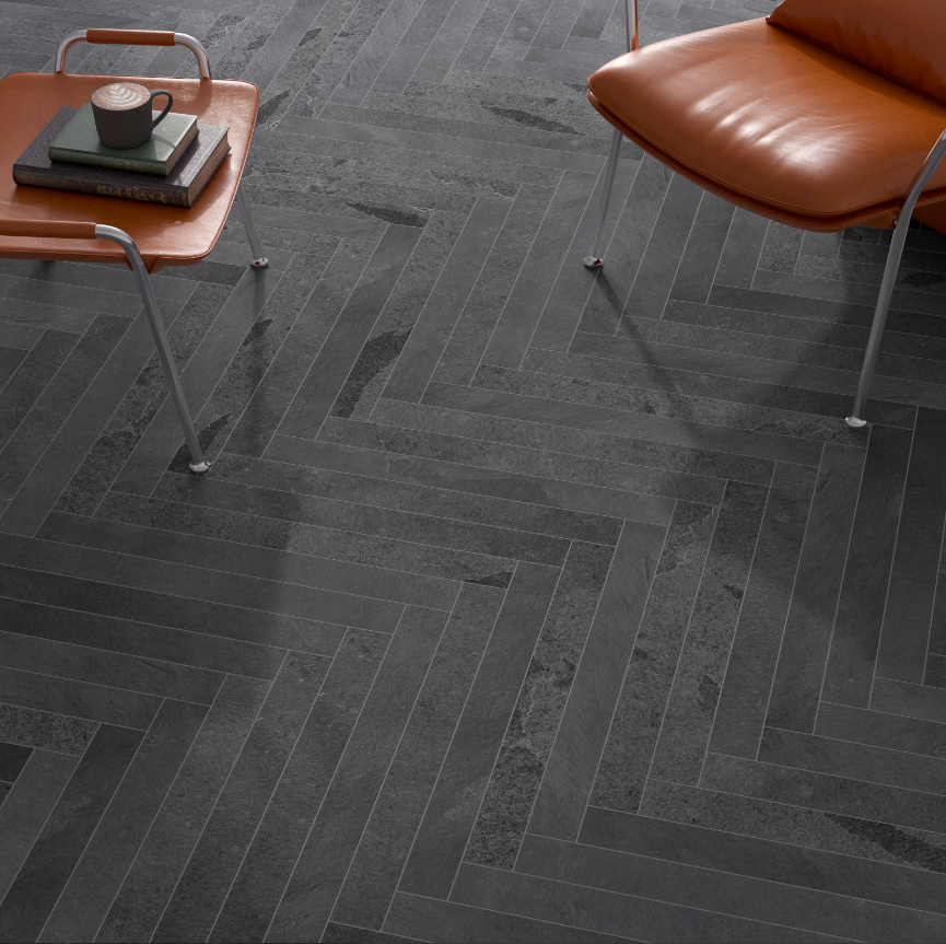 Brazilian Black Herringbone Calibrated Riven 60x400mm- price per m2
