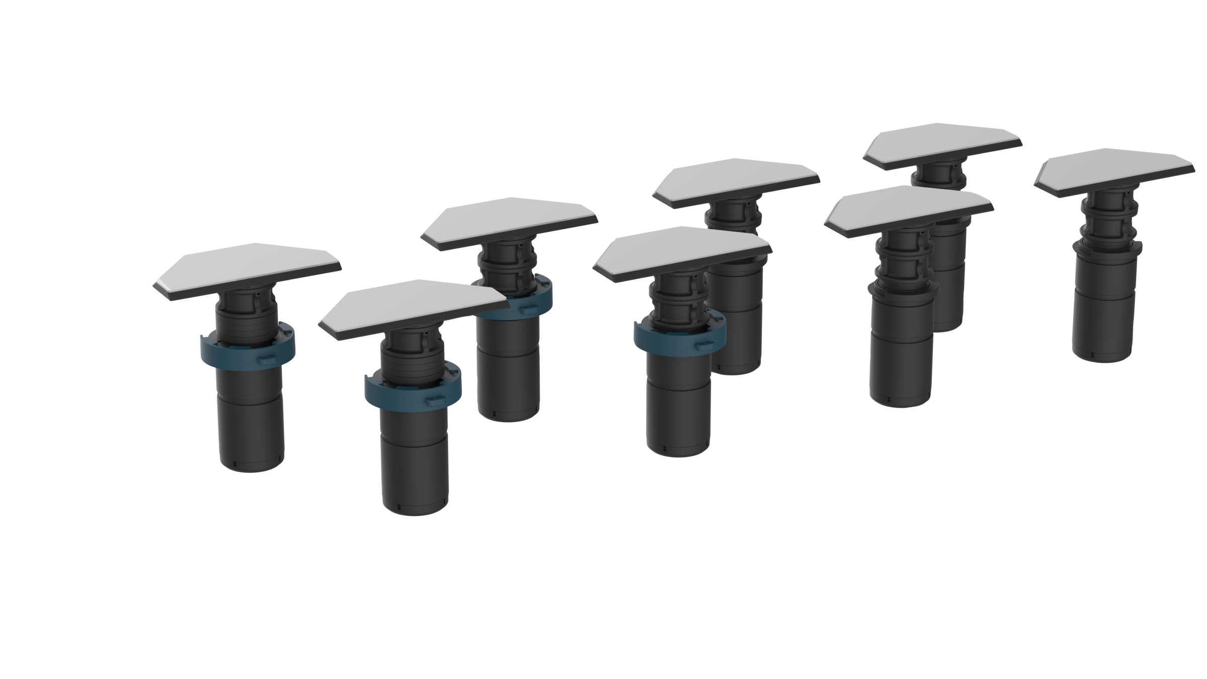8 BetteLevel installation feet for showers with both sides > 900 mm