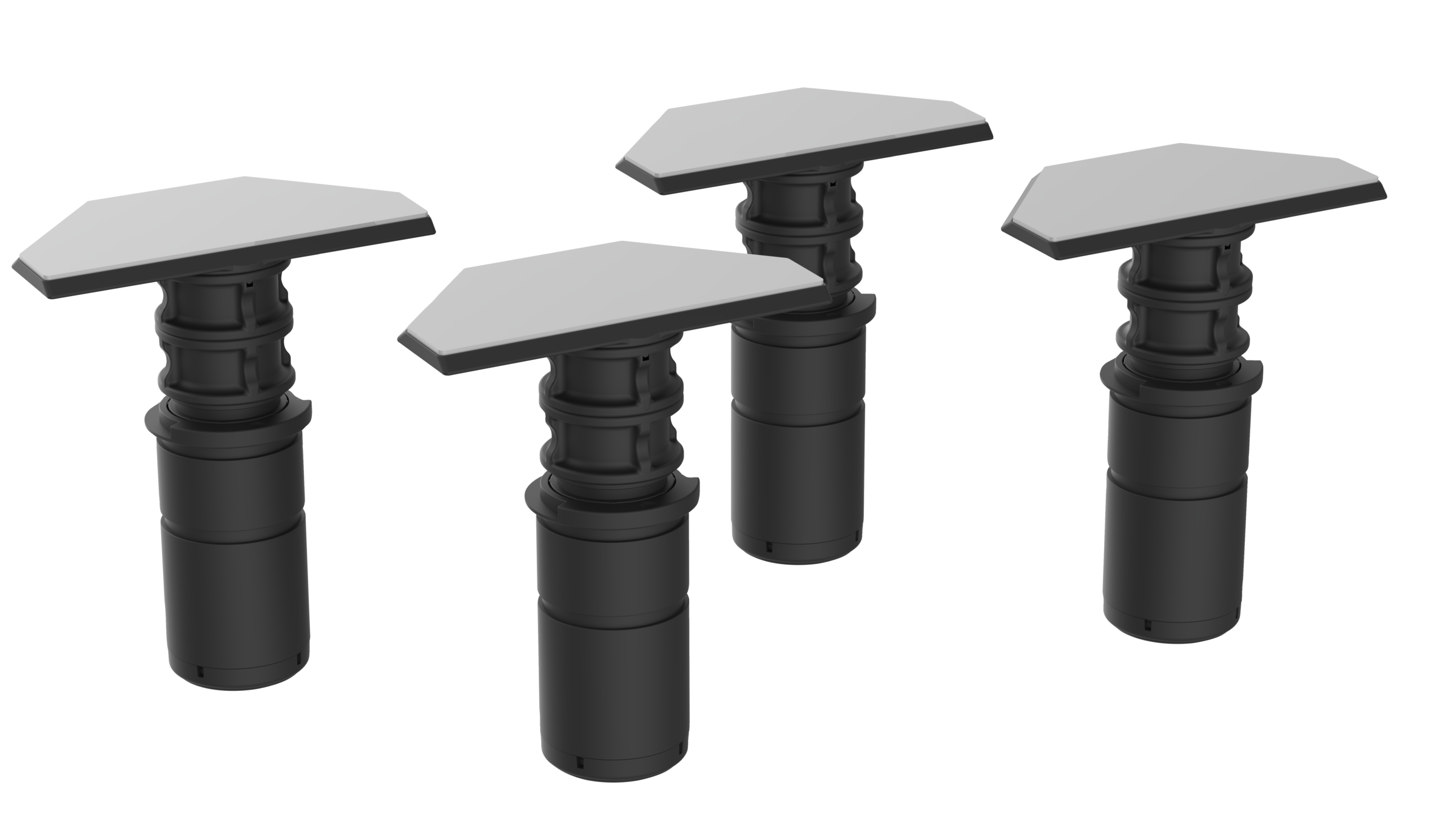 4 BetteLevel installation feet for showers with both side lengths ≤ 900 mm