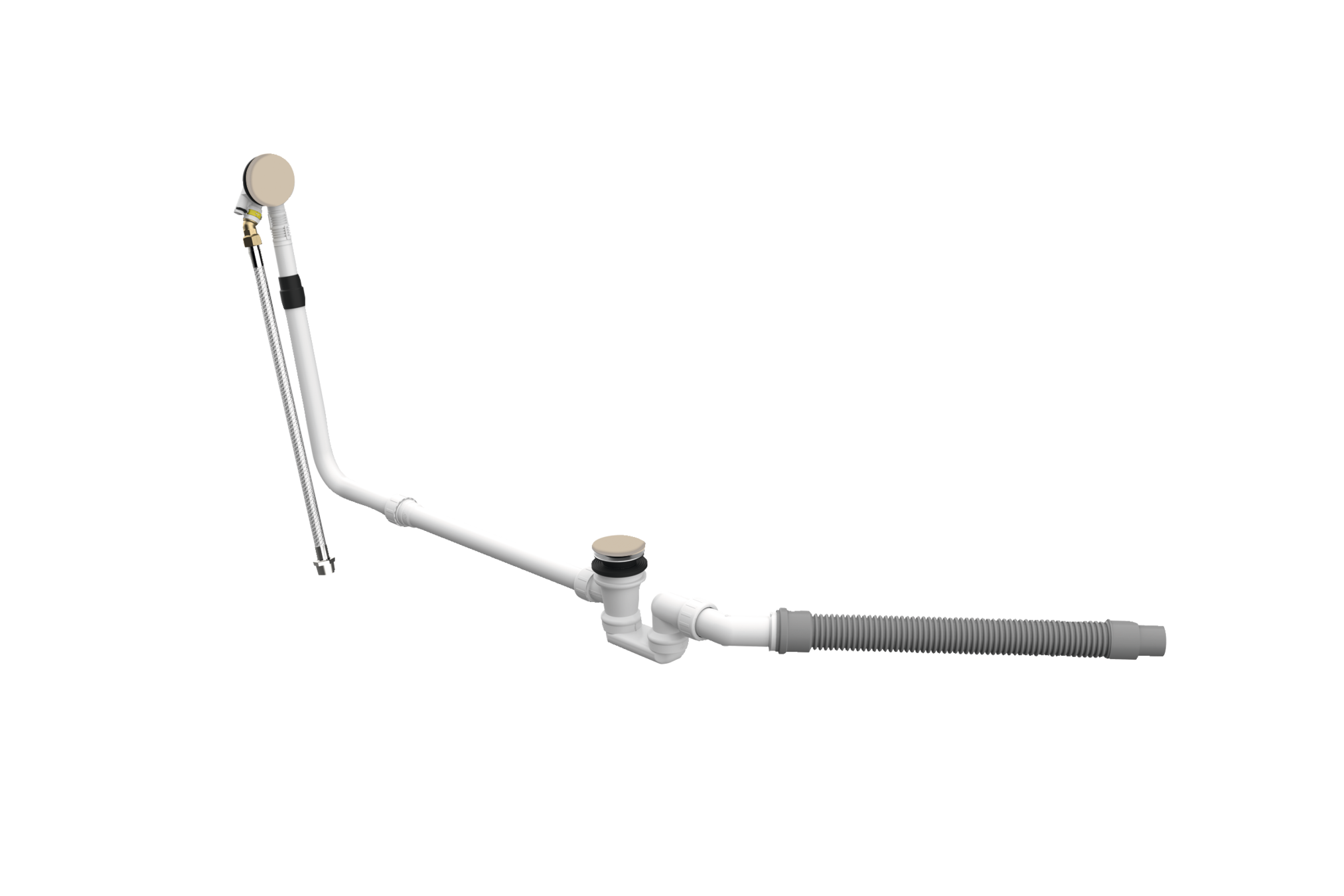 BetteMono push control waste- and overflow fitting BetteMono Flow Silhouette