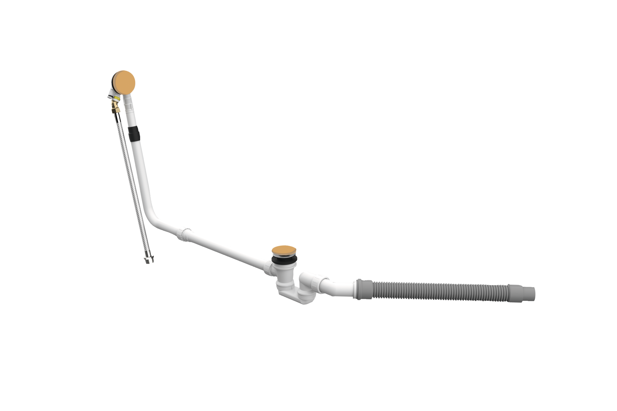 BetteMono push control waste- and overflow fitting BetteMono Flow Silhouette