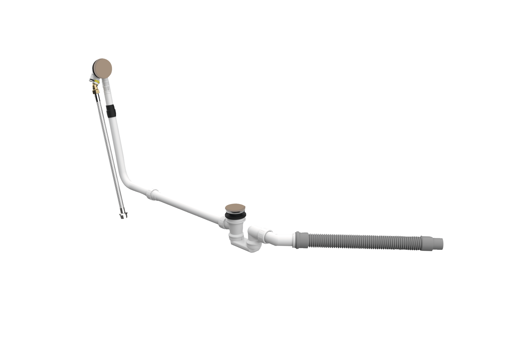 BetteMono push control waste- and overflow fitting BetteMono Flow Silhouette