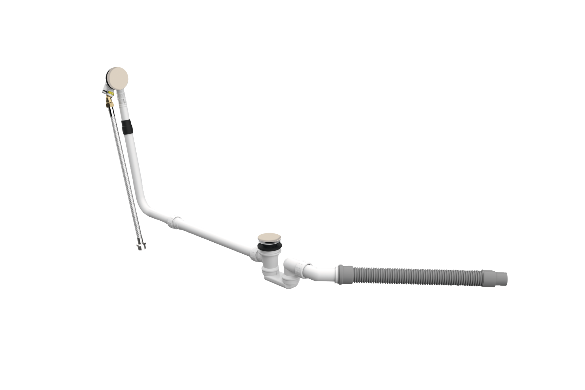 BetteMono push control waste- and overflow fitting BetteMono Flow Silhouette
