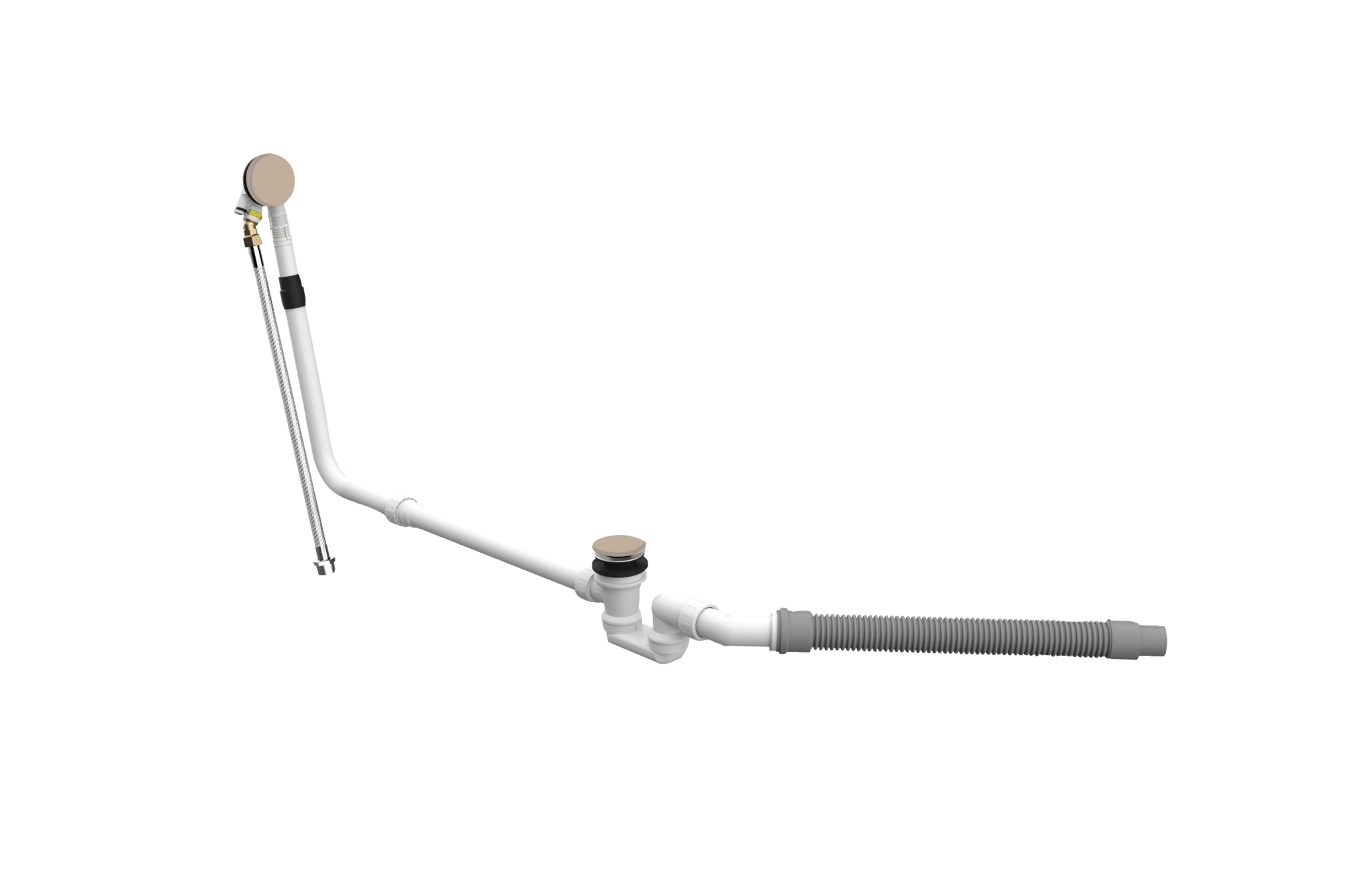 BetteMono push control waste- and overflow fitting BetteMono Flow Silhouette