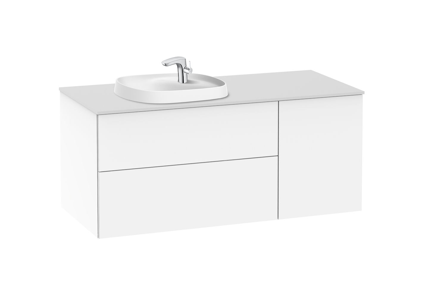 Base unit for in countertop basin on the left GLOSS WHITE 1200 x 505 x 525 mm
