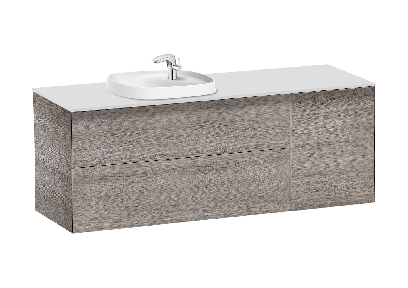Roca - Base unit for in countertop basin on the left CITY OAK 