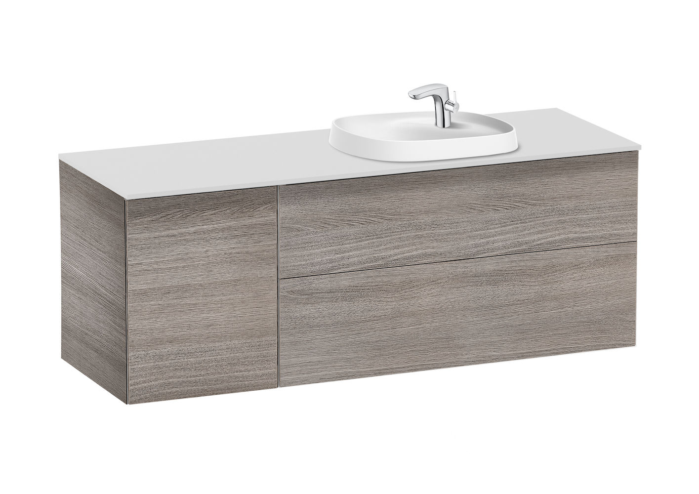 Roca - Base unit for in countertop basin on the right CITY OAK 1400 x 505 x 525 mm