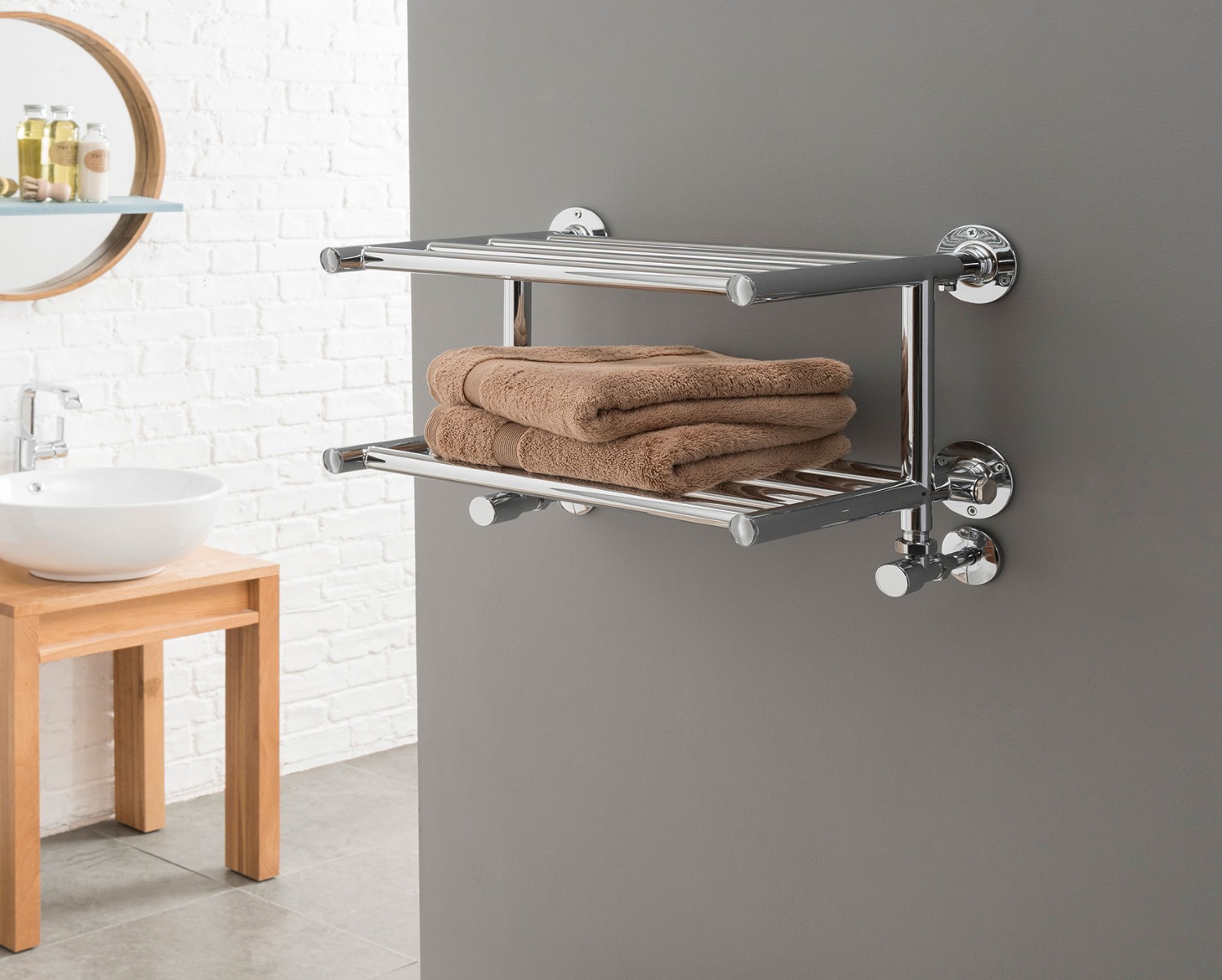Contemporary Binary BR Towel Rail Electric-Chrome 275x500