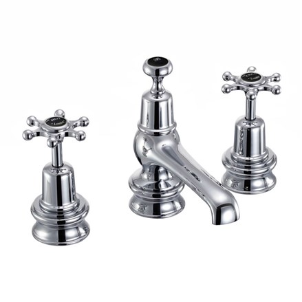Birkenhead Regent 3 Tap Hole Mixer with Pop-up Waste Full turn with Medici accent