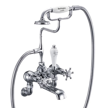 Birkenhead Bath Shower Mixer Wall Mounted BI17-with White accent